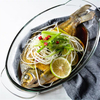 Heat-Resistant Oval High borosilicate Glass Baking Pan With Ear