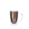 Double High Borosilicate Glass Coffee Cup With Handle