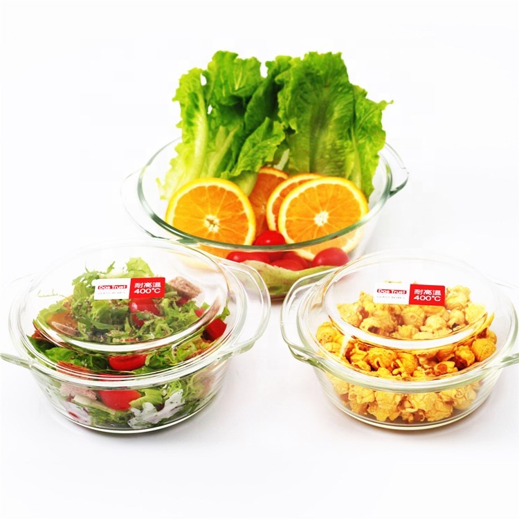Dependable Performance Microwave Safe Durable Glass Salad bowl With Glass Lid