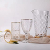 High Quality Glass Water Bottle With Gold Rim