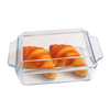 Heat-Resistant Square Glass Bakeware With Lid And Double Ears
