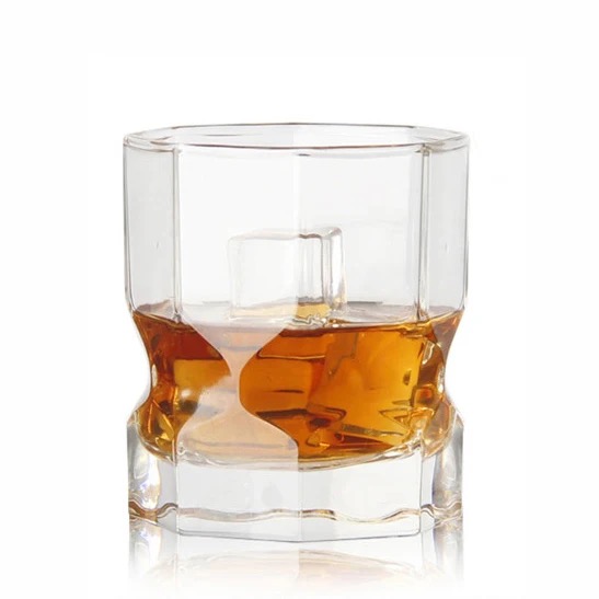 Edges And Corners Transparent Octagonal Whiskey Drinking Glass
