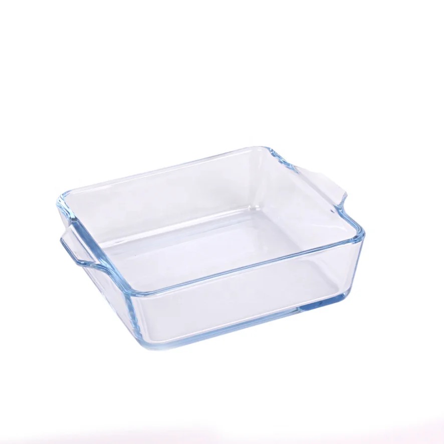 Square Tempered Glass Tray With Glass Lid