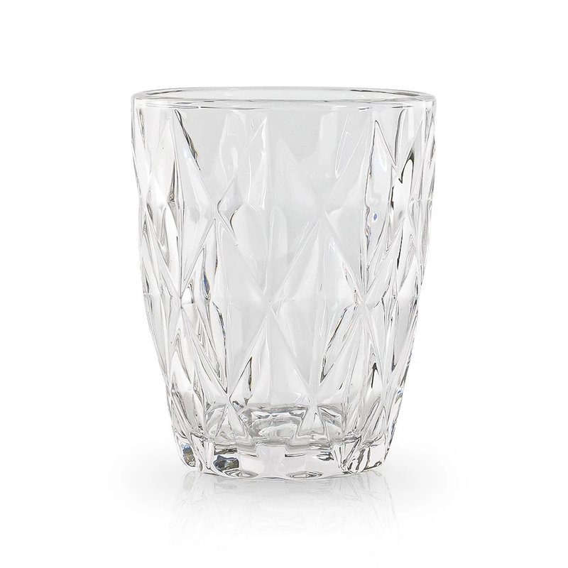Diamond-Shaped Carved Whiskey Glass
