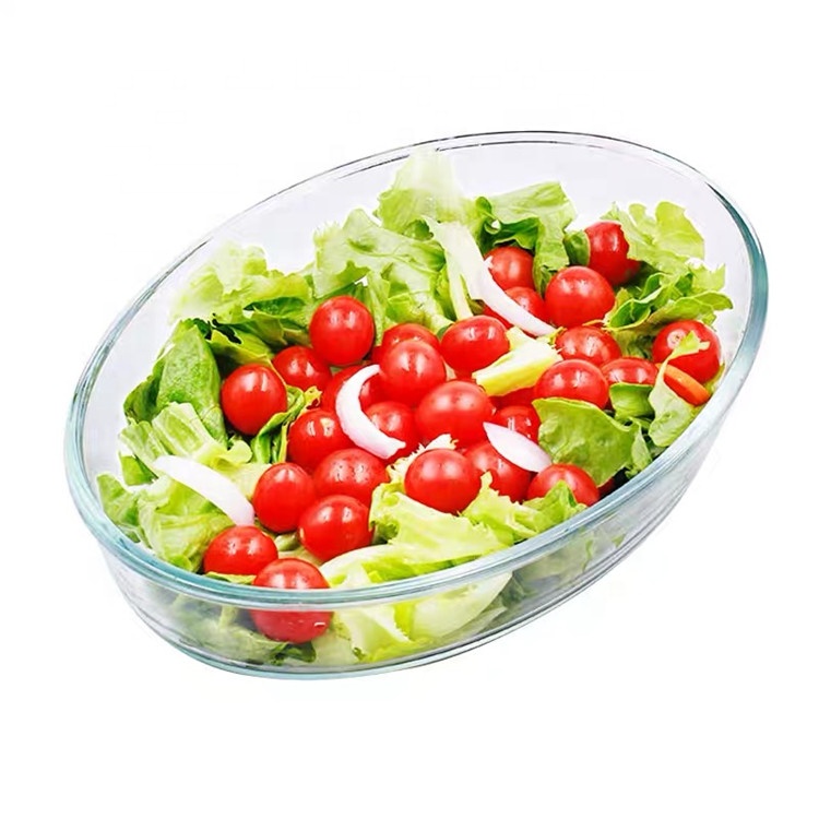 Eco Friendly Oval High Borosilicate Glass Baking Tray