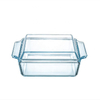 Square Tempered Glass Tray With Glass Lid