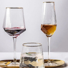 Handmade Stemless Wine Drinking Glass Gup With Gold Rim