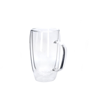 Double High Borosilicate Glass Coffee Cup With Handle