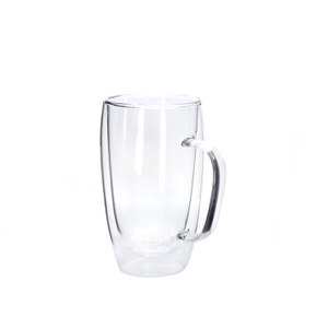 Double High Borosilicate Glass Coffee Cup With Handle
