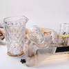 High Quality Glass Water Bottle With Gold Rim