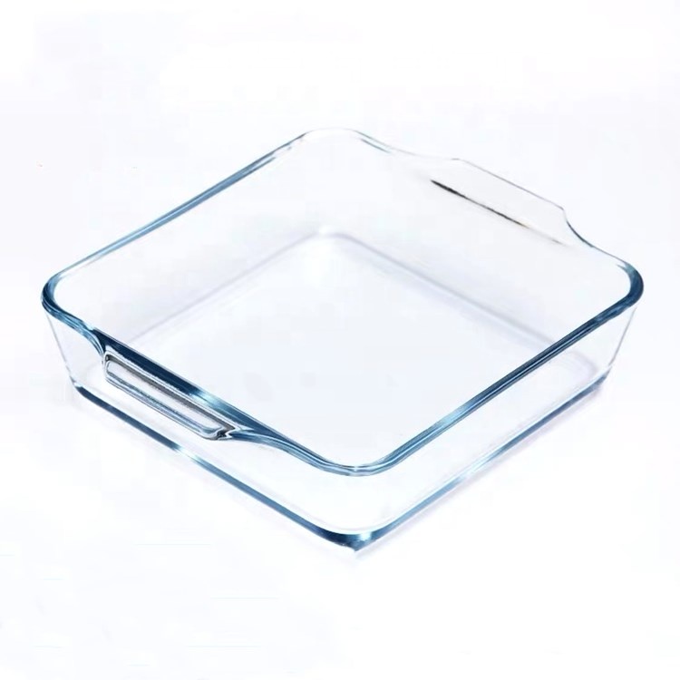 Square Tempered Glass Tray With Glass Lid